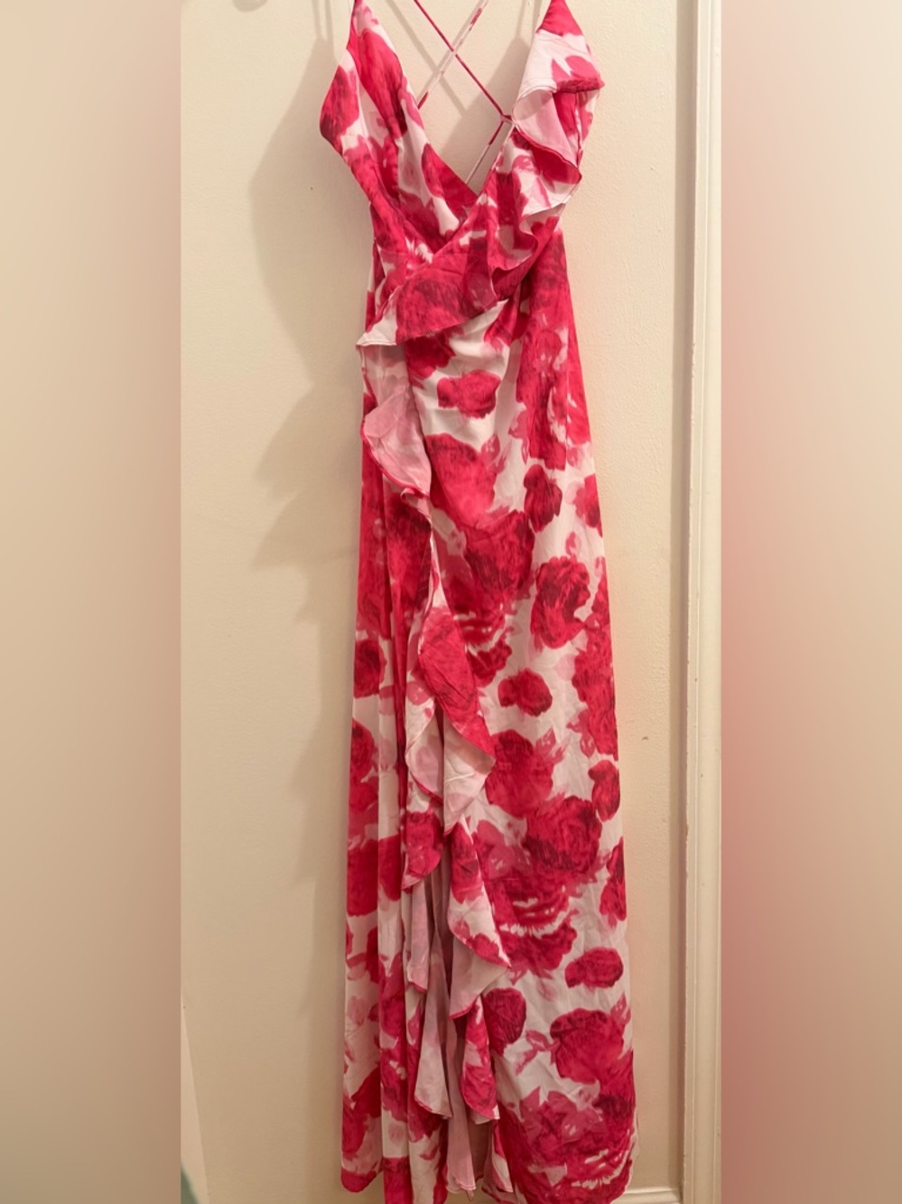 Luxxel Pink and White Floral Maxi Dress